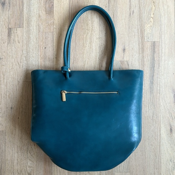 New AOTA Bag purse tote teal blue gold (Vagan) Crossbody/Handbag large - Picture 4 of 11